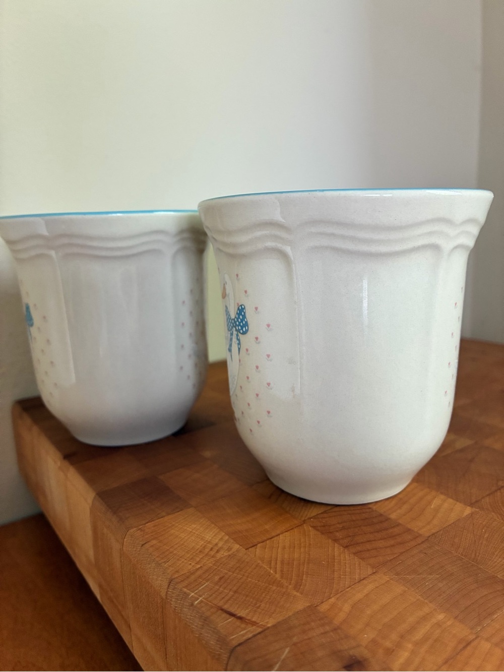 Blue Bow Goose Mug Set of 2: Country Kitchen Cottagecore: Aunt Rhody - Picture 6 of 9